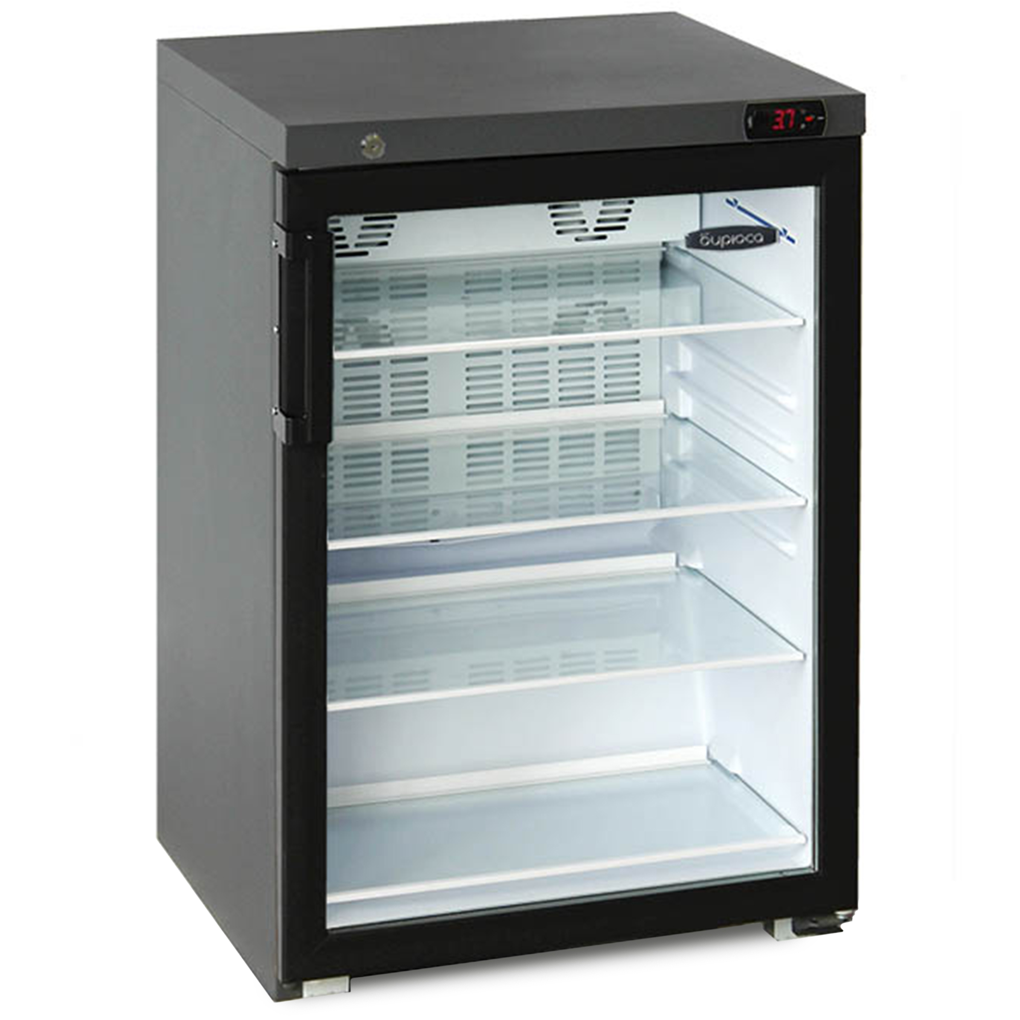 Шкаф холодильный Бирюса W154DNZ стекло (-6,,,+6, 580х620х850 ) 154л. графит
