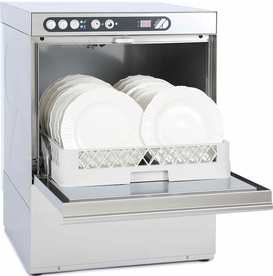 Посудомоечная машина ADLER ECO 50 DPPD 230V, 60 шт./ч, цикл мойки, 3.4 кВт, 1400 тарелок/ч